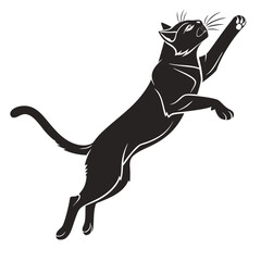 Silhouette of a Leaping Cat