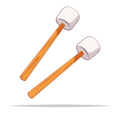 Bass drum mallet vector isolated illustration