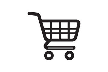 Shopping Cart Icon. Isolated shopping cart symbol on background. Icon for app or website.