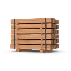Stack of Wooden Pallets Isolated on Transparent Background