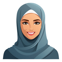 Naklejka premium Flat Vector. Portrait of only one Woman. Simple Background.