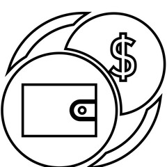 Money exchange, currency, finance icon