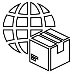 Global delivery, parcel, shipping icon