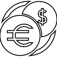 Money exchange, currency, finance icon