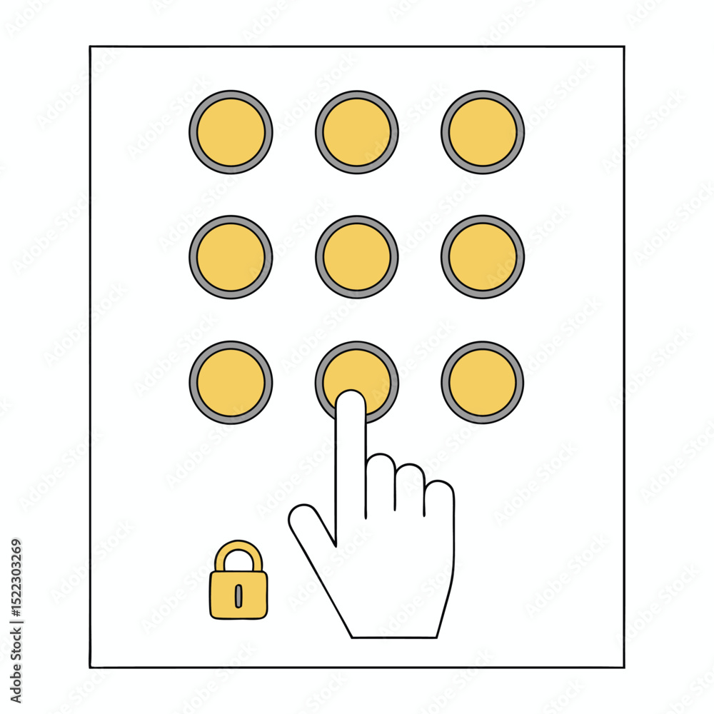 Aufkleber finger pressing numeric keypad code access