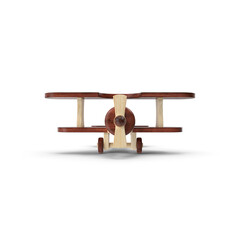 Wooden Airplane Toy Isolated on Transparent Background