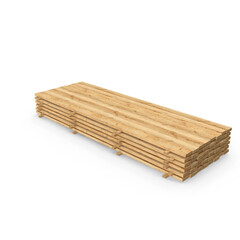 Wooden Boards Stack Isolated on Transparent Background
