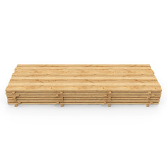 Wooden Boards Stack Isolated on Transparent Background