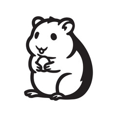 Cute Hamster Clipart Outline: Adorable Vector Illustration for Pet-Themed Designs