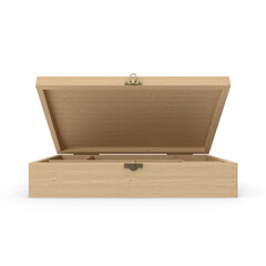 Wooden Box Isolated on Transparent Background