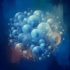 Abstract Bubbles: A Symphony of Blue
