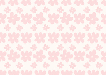 Hand-drawn minimal pink flowers. Seamless pattern is floral for clothing, fabric, wallpaper, backdrop, home decoration, cover book, and wall art.