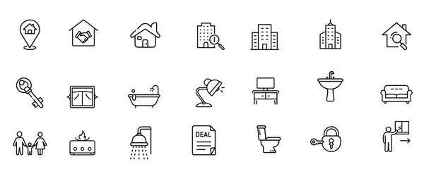 Home & Apartment Icon Illustration Vector