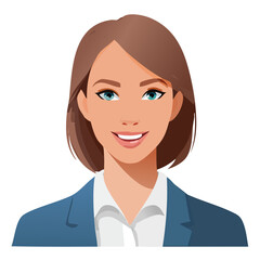 Fototapeta premium Flat Vector. Portrait of only one Woman. Simple Background.
