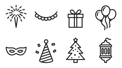 Fototapeta premium set of vector icons of religious symbols