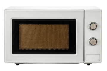 Classic microwave oven for convenient cooking solutions isolated with transparent background