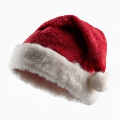 Velvety Santa hat floating like a whimsical cloud, perfect for Yuletide revelry and festive solstice celebrations
