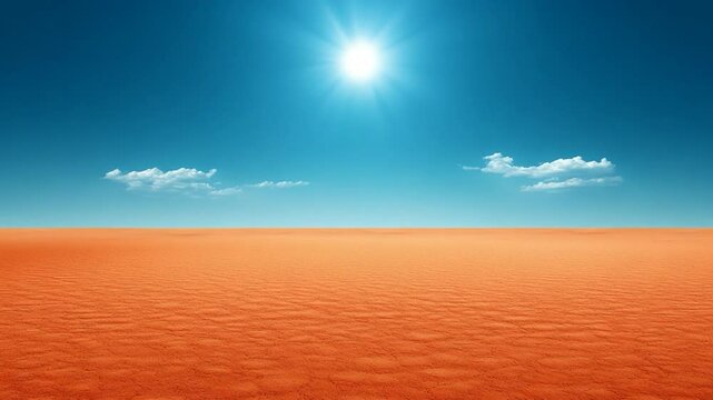 Vibrant Desert Landscape Under a Blazing Sun