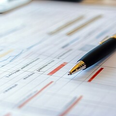 Financial planning documents with pen