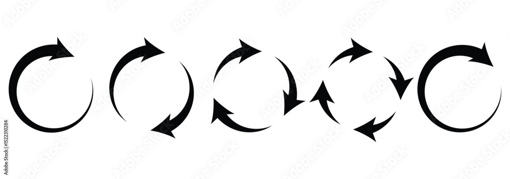 Poster circle arrow icon set. refresh and reload icon set. circle arrow vector, icon set. set of black arro