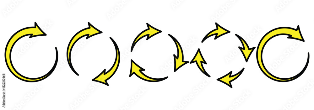 Poster circle arrow icon. refresh and reload icon set. recycle arrow vector icon, recycling symbol, reuse s