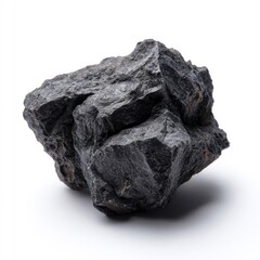 Obraz premium Rugged charcoal rock, reminiscent of meteorite mystique, echoes Earth Hour's silent revelation and celebrates International Geology Day wonders