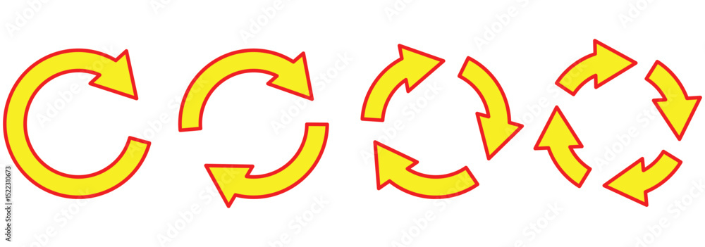 Poster circle arrow icon. refresh and reload icon set. recycle arrow vector icon, recycling symbol, reuse s