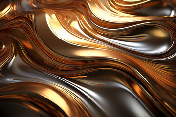 Golden Lava Flow: Premium Metallic Digital Art