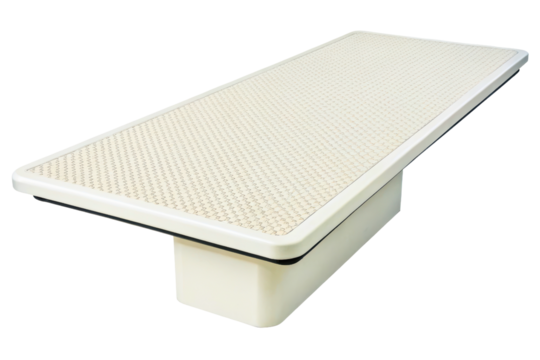 Smooth white diving board isolated with transparent background