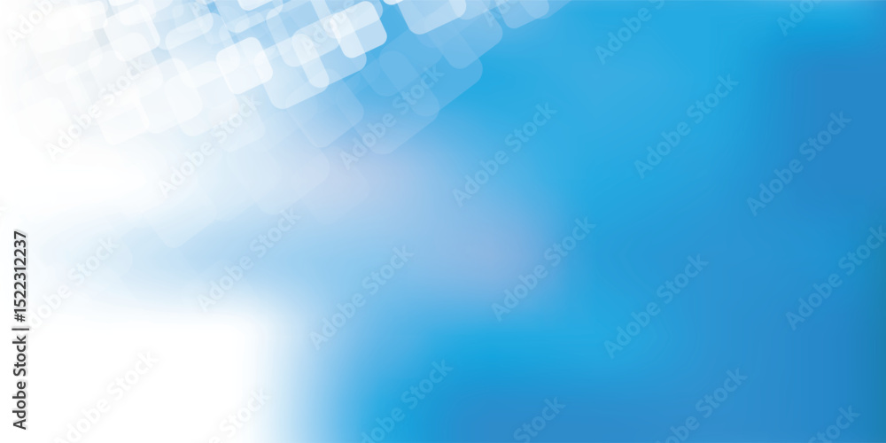 Poster a soft abstract vector background with overlapping, translucent rounded squares in blue and bright w
