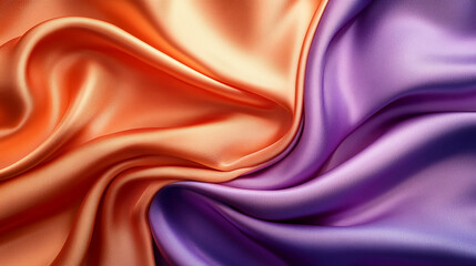 Obraz premium Orange and purple silk fabric background texture design for fashion textile and cloth material art work