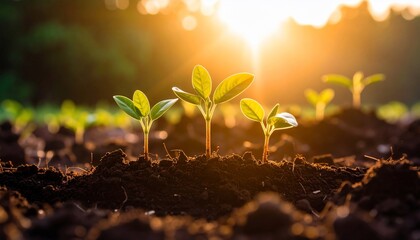 Sunrise Seedlings: A Golden Hour Emergence