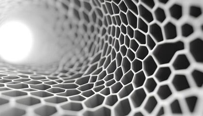 Abstract geometric pattern of interconnected hexagons.