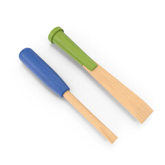 Wooden Toy Chisel and Screwdriver with Colored Handles Isolated on Transparent Background