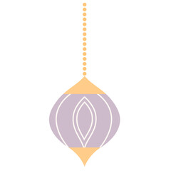 A minimalist purple lantern illustration, perfect for Ramadan decoration, representing light and spiritual celebration with a simple, festive design.

