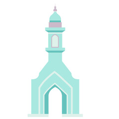  A minimalist pastel-colored minaret illustration, symbolizing Islamic architecture and spirituality in a clean, simple design.