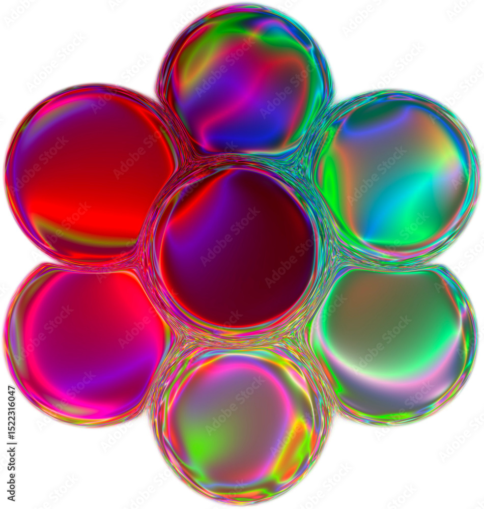 Aufkleber these mesmerizing spherical compositions display a captivating array of iridescent colors, shimmerin