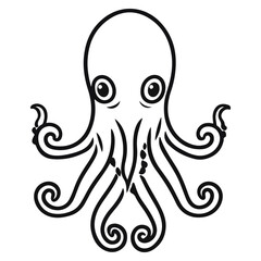 Obraz premium squid, underwater animal, vector, transparent background, icon, nature, pattern, animal, ocean, isolated