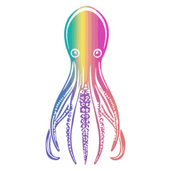 squid, underwater animal, vector, transparent background, icon, nature, pattern, animal, ocean, isolated