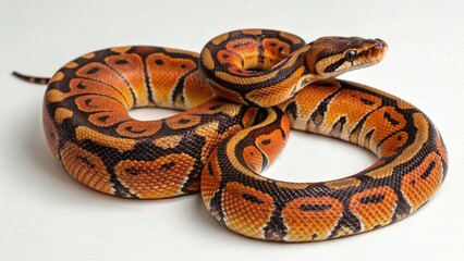 Fire Ball Python on studio background