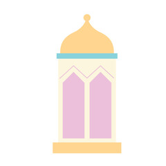 A yellow dome mosque design, symbolizing Islamic architecture. Simple, minimal design perfect for religious and cultural-themed projects.

