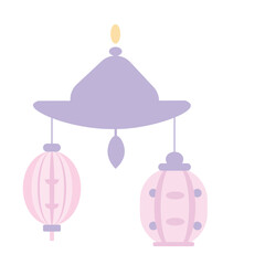 A pink decorative lantern for Ramadan, featuring a simple and minimal design. Ideal for festive, cultural, and spiritual-themed holiday projects