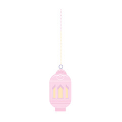 A simple pink hanging lantern, ideal for Ramadan or festive celebrations. Minimalistic design, perfect for cultural and spiritual-themed holiday projects