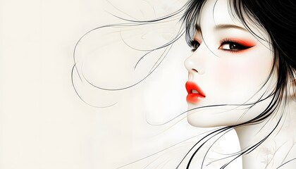 A graceful, artistic portrayal of a woman's profile.
