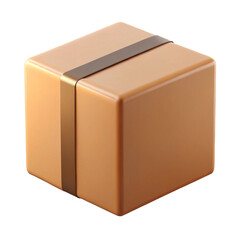 Photorealistic 3D Render of a Sealed Cardboard Box Packaging Design Element