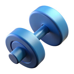 Photorealistic 3D Render of a Blue Dumbbell Gym Fitness Equipment Illustration