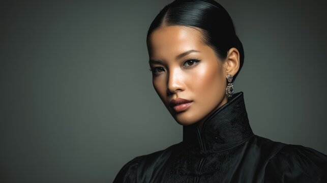 Elegant Queen Inspired Woman With Symmetrical Facial Features