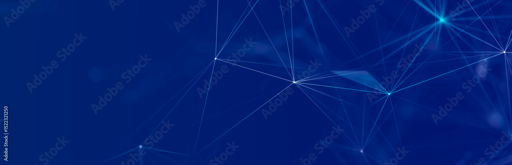 Poster polygonal background with dots and lines. network connection structure. science and technology. 3d