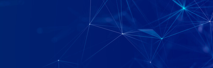 Polygonal background with dots and lines. Network connection structure. Science and technology. 3d