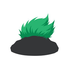 Stone and grass vector illustration icon